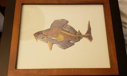 Fish Art-framed melted metal fish